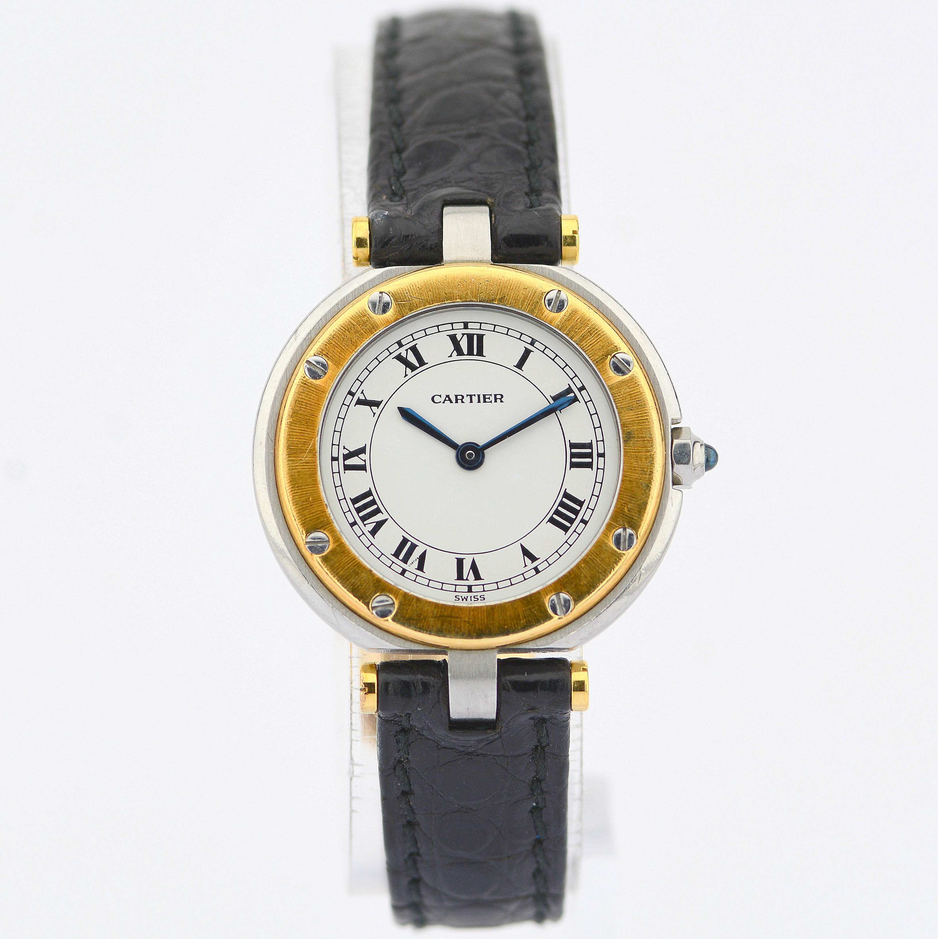 Cartier / Santos Ronde S/18K Gold Fold Clasp - Lady's Gold/Steel Wrist Watch - Image 2 of 8