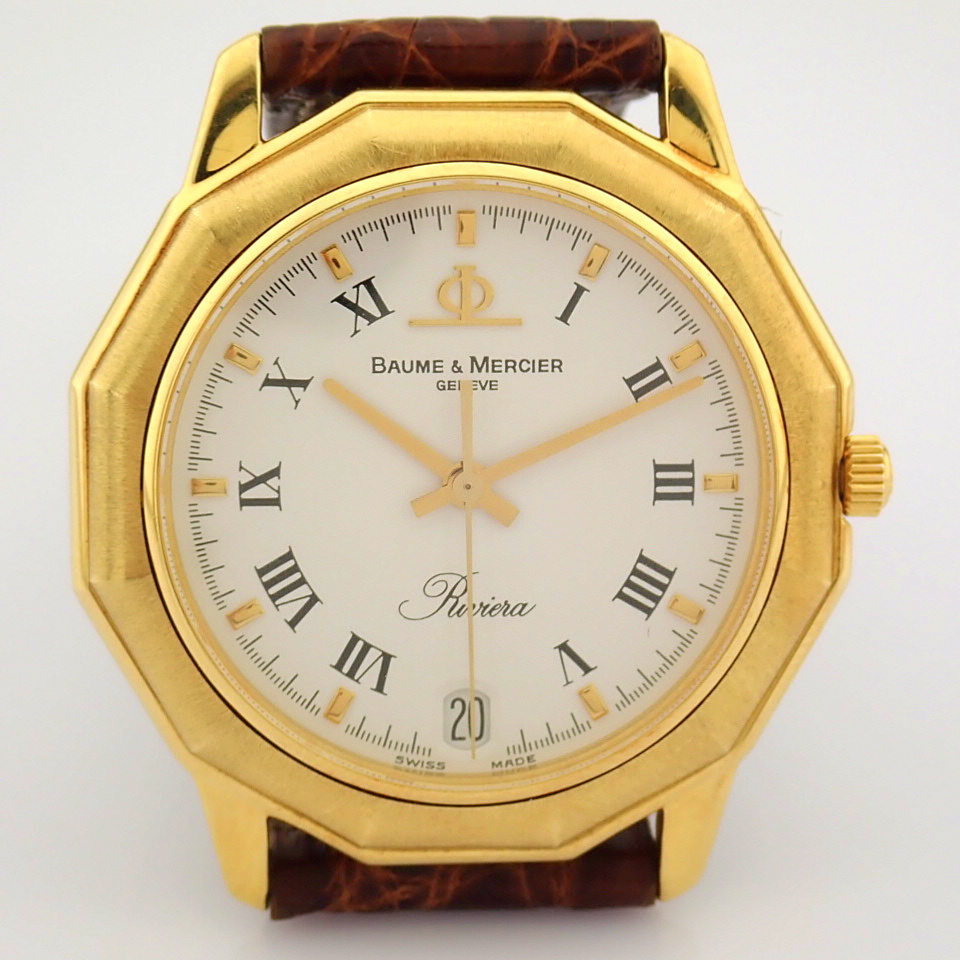 Baume & Mercier / Riviera 18K - Gentlmen's Yellow gold Wrist Watch