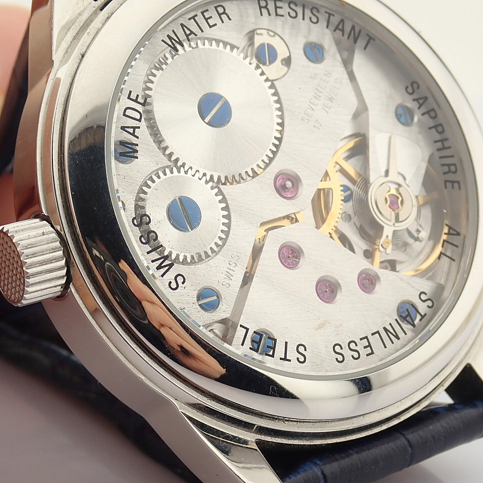 Claude Meylan / Vallee De Joux Moonphase - Gentlmen's Steel Wrist Watch - Image 10 of 11