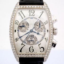 Franck Muller / Curvex Chronograph 18K Gold Factory Set Diamond - Unisex White gold Wrist Watch
