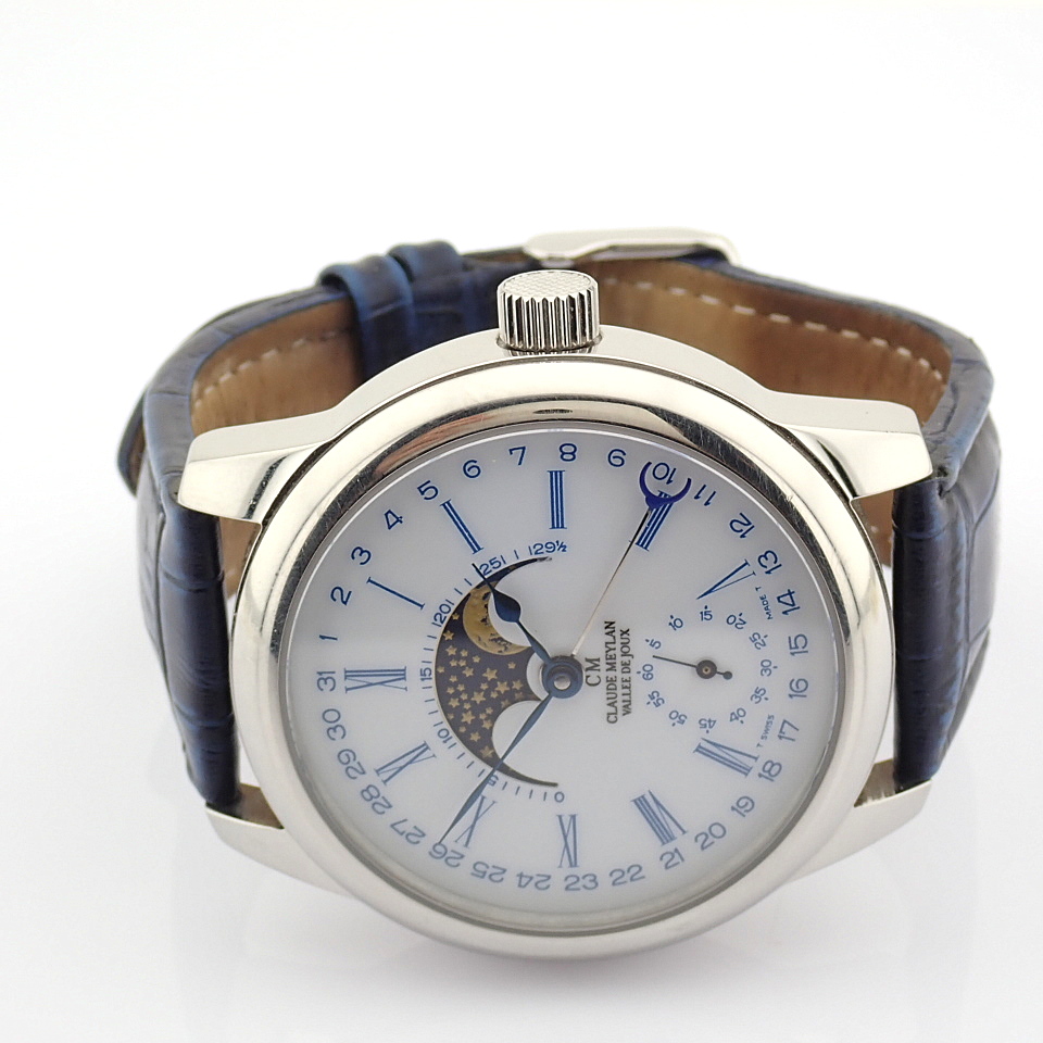 Claude Meylan / Vallee De Joux Moonphase - Gentlmen's Steel Wrist Watch - Image 5 of 11