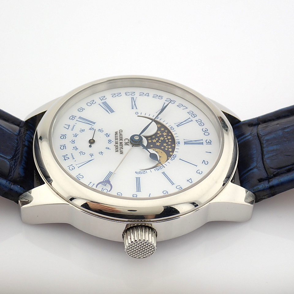 Claude Meylan / Vallee De Joux Moonphase - Gentlmen's Steel Wrist Watch - Image 8 of 11