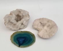 Assorted Minerals Includes Nice Blue & Green Agate Slice