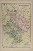 Antique Map 1899 G. W Bacon & Co . Huntingdonshire Not Framed. Measures 35cm by 53cm