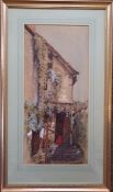 Antique Art Watercolour Painting A Little Piece of Worcester. Signed lower right