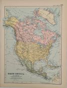 Antique Map 1899 G. W Bacon & Co North America Not Framed. Measures 35cm by 26cm