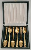 EPNS Community Gold Plate Tea Spoons in Original Case