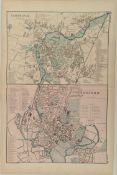 Antique Map 1899 G. W Bacon & Co . Oxford & Cambridge Not Framed. Measures 35cm by 53cm
