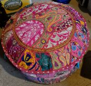 Vintage Hand Made Foot Stool Very Colourful