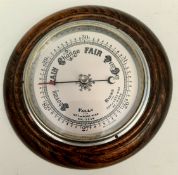 Vintage Aneroid Circular Wall Barometer