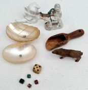 Vintage Parcel of Small Figures Hand Made Dice etc