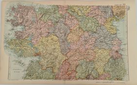 Antique Map 1899 G. W Bacon & Co . Ireland Central Not Framed. Measures 35cm by 53cm