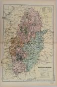 Antique Map 1899 G. W Bacon & Co Nottinghamshire. Not Framed. Measures 35cm by 53cm