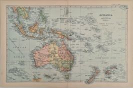 Antique Map 1899 G. W Bacon & Co. Oceania Not Framed. Measures 35cm by 53cm
