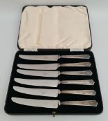 Cased Sterling Silver Handled Fruit Knives Hallmarked William Yates Sheffield c1938