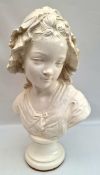 Sculpted Bust of a Female. Measures 16 inches tall