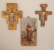 Vintage 3 x Religious Icons Includes 2 Crucifix