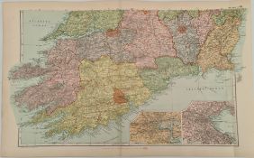 Antique Map 1899 G. W Bacon & Co . Ireland South Not Framed. Measures 35cm by 53cm