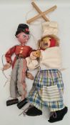 Vintage Pair of Marionette Puppets Pelham Style