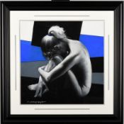 Original Framed Pastel by Anthony Orme "Thoughts in Blue II"