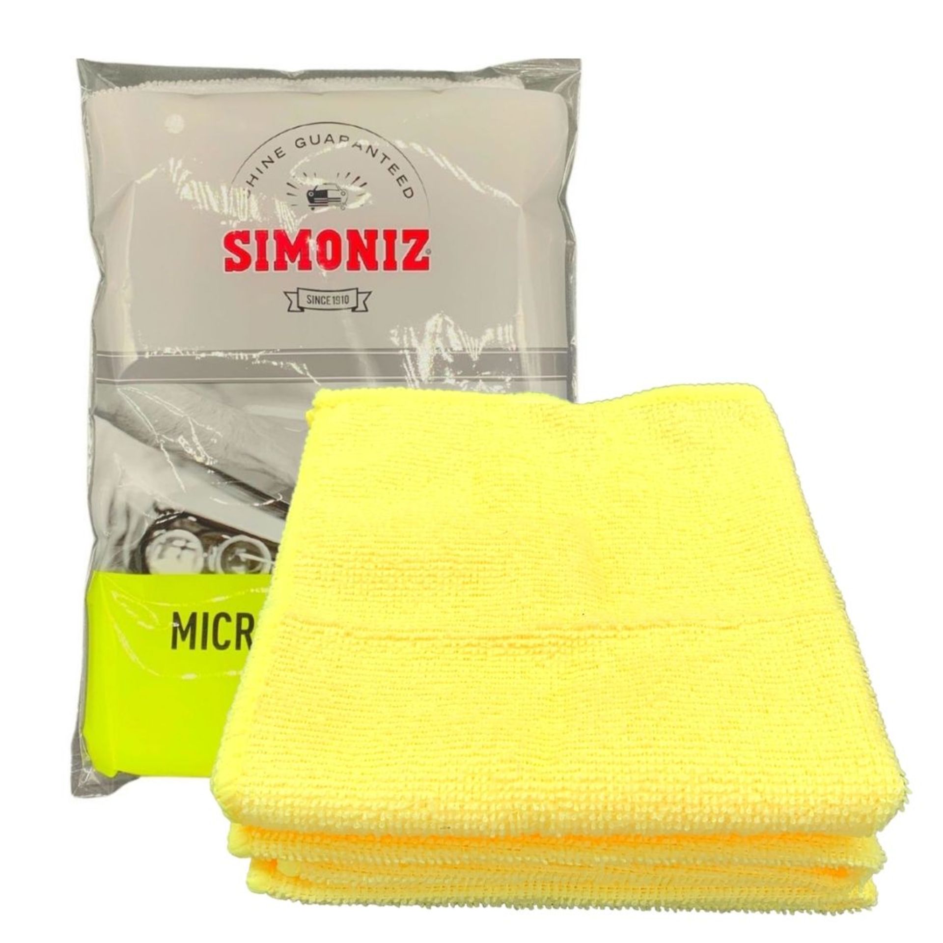 3 Pack Simoniz Microfibre Cloths Yellow x 100