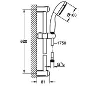 RRP £95. Appears Unused. Grohe New Tempesta 100 2 Sprays Chrome Shower Rail Set. The New Tempesta 1