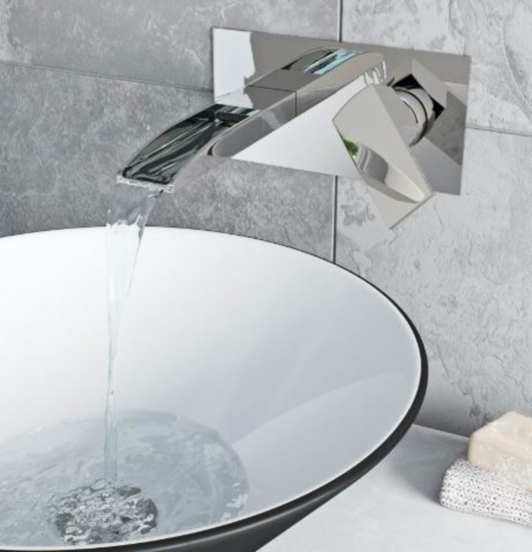 RRP £125. Appears Unused. Mode Cooper wall mounted waterfall basin mixer tap - Image 2 of 2