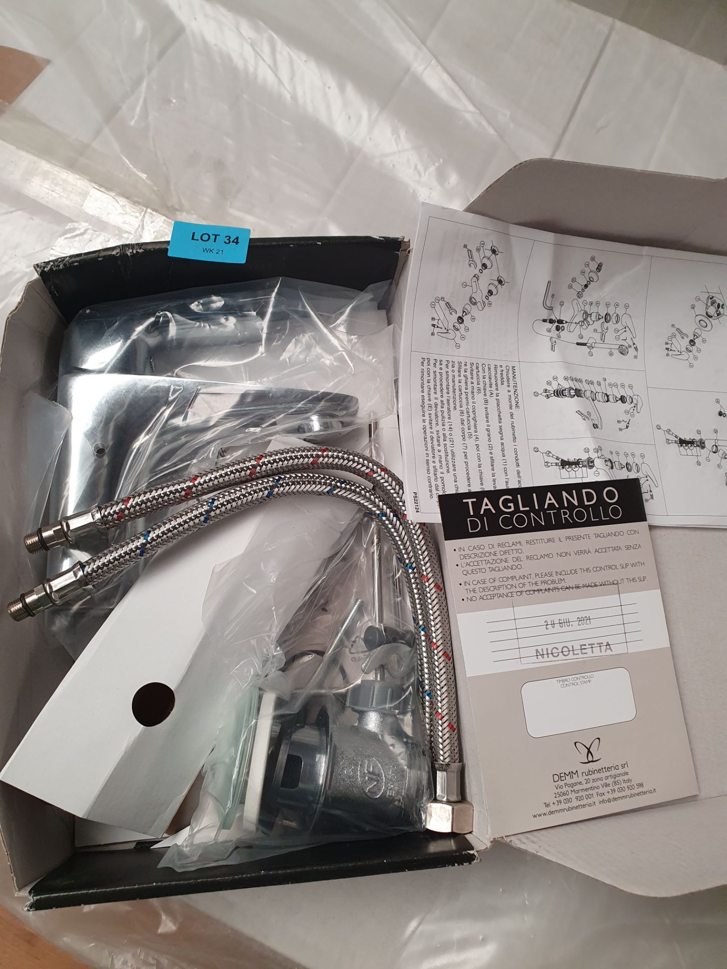 RRP £225. Appears Unused. Italian DEMM MAYA Designer Basin Mixer Tap With Waste Kit. - Image 2 of 2