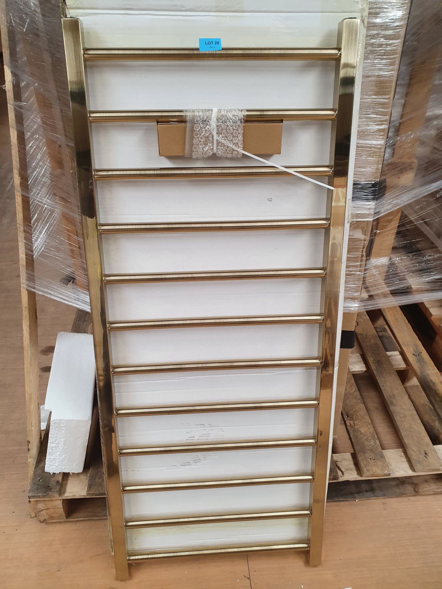 RRP £399. Appears Unused. Mineral Brushed Brass Square Designer Towel Radiator 500 x 1200mm. With R - Image 2 of 3