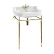 RRP £299. Appears Unused. Edwardian Gold finished Traditional Washstand for Basins. Approx 500mm W
