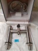 RRP £352. Appears Unused. Pure Solito Bath Shower Mixer Tap. Finished In Brushed Chrome. A Very Hig