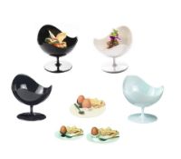 x800 White Ball Chair, Mini Sorbet, Dips, Eggs Ball Chair Bowls Plastic Stylish Retro White