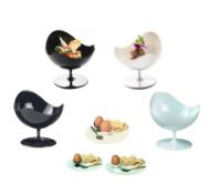 x800 Black Ball Chair, Mini Sorbet, Dips, Eggs Ball Chair Bowls Plastic Stylish Retro White