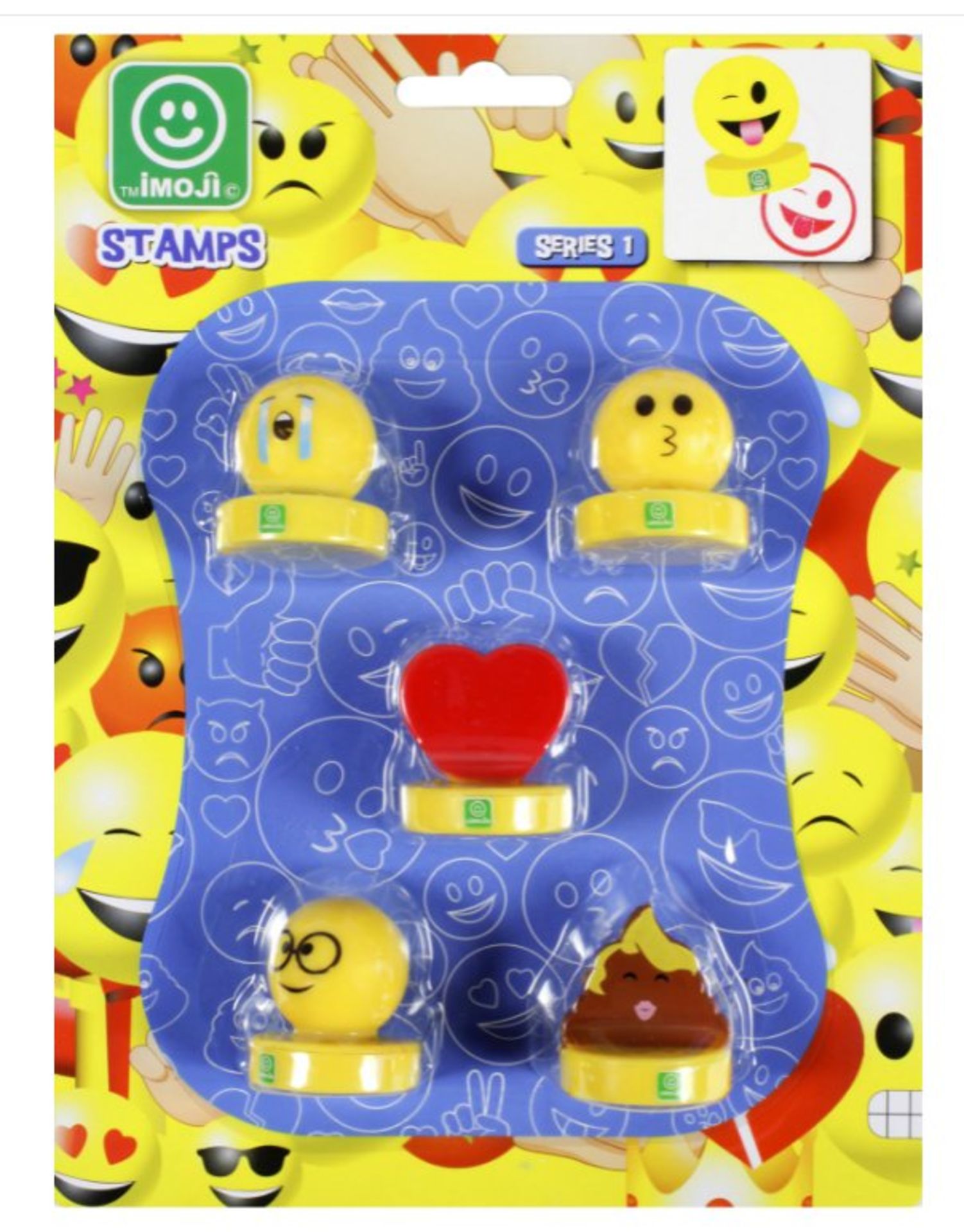 48 Packs of 5pc Emoji Stamp Sets With Built In Ink - Image 4 of 4
