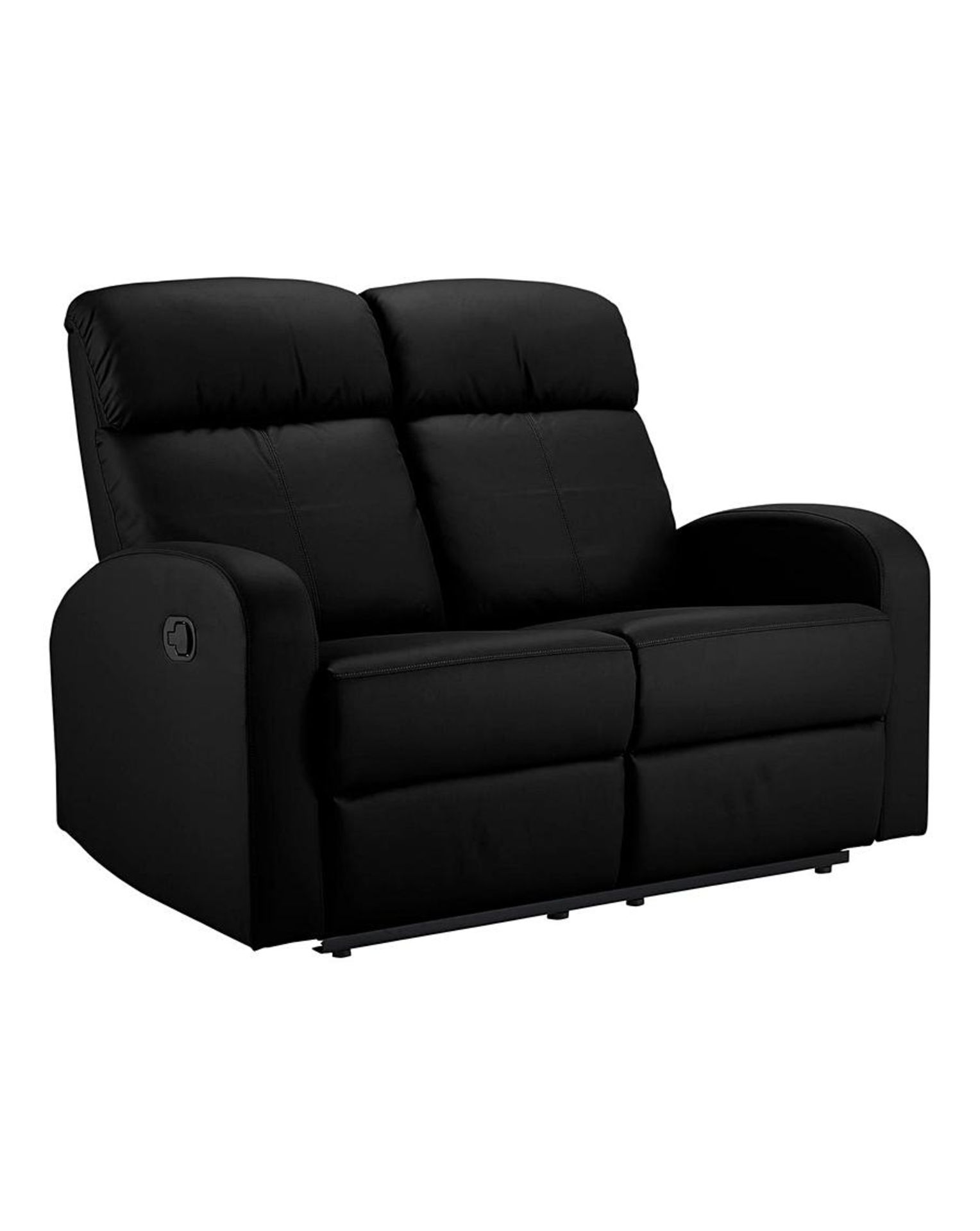 (P) RRP £539. (XO8249/02). Ramsey Faux Leather Recliner 2 Seater Sofa Black. The Ramsey Two Seater - Image 5 of 6