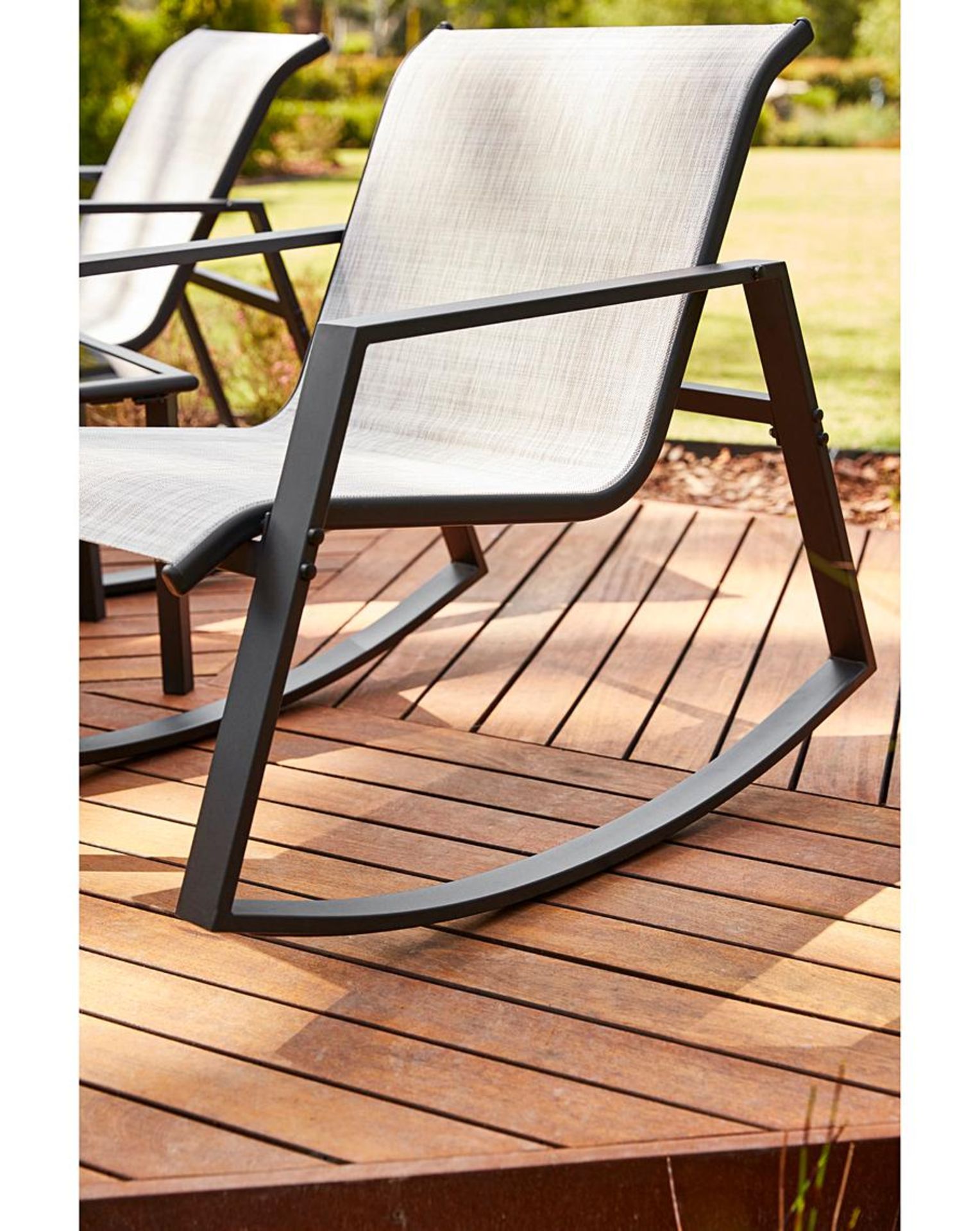 (2J) RRP £209.99. Aruba 3 Piece Bistro Rocker Set Grey (EQ4973./01). This Contemporary Aruba Bistro - Image 3 of 7