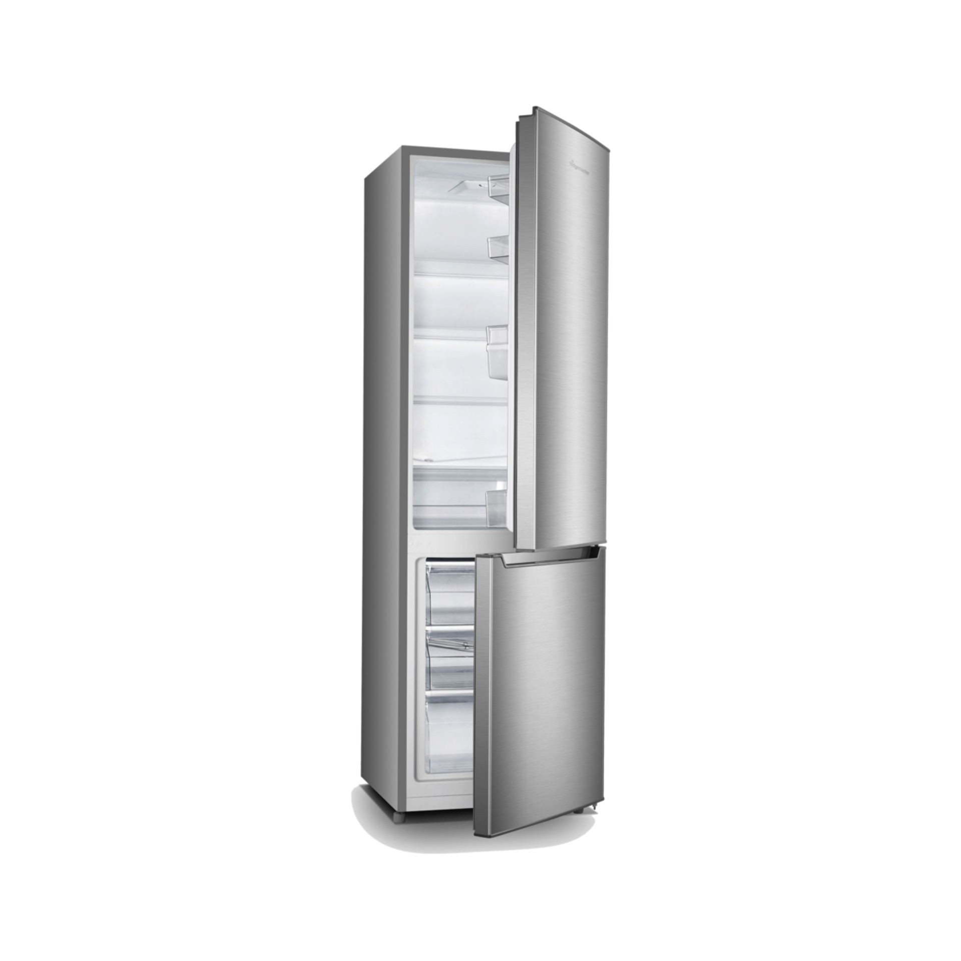 (P) RRP £279. Fridgemaster MC55264AFS Freestanding Fridge Freezer _ Silver. (SKU: ZV045NP). 264 L C - Image 6 of 9