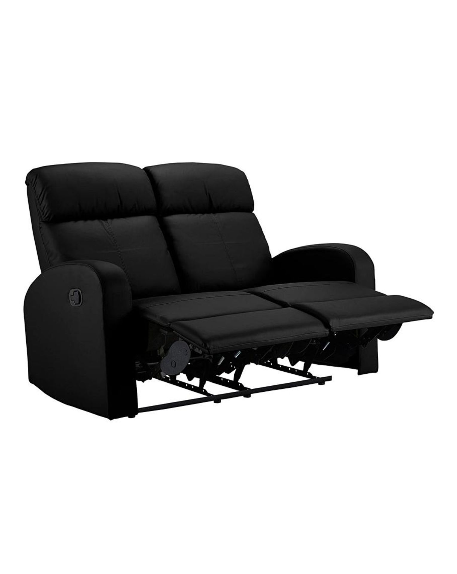 (P) RRP £539. (XO8249/02). Ramsey Faux Leather Recliner 2 Seater Sofa Black. The Ramsey Two Seater - Image 3 of 6