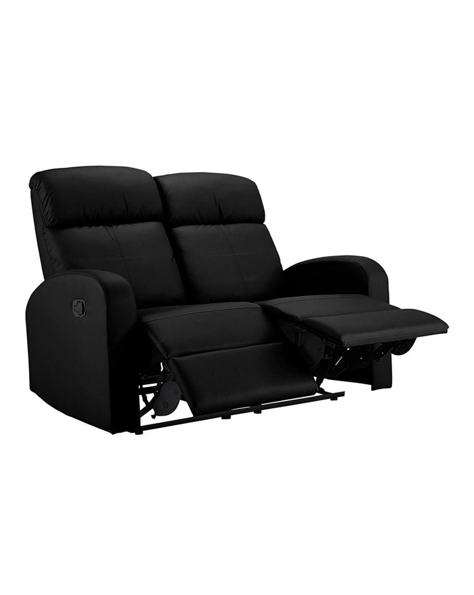 (P) RRP £539. (XO8249/02). Ramsey Faux Leather Recliner 2 Seater Sofa Black. The Ramsey Two Seater - Image 6 of 6