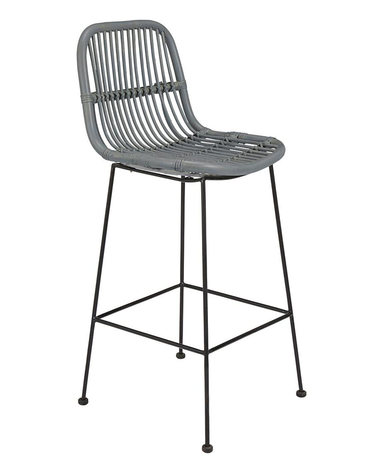 (5D) RRP £139.00. Aurora Rattan Barstool Grey (220329). (H99 x W46 x D44cm. Seat Height From Floor: - Image 2 of 4