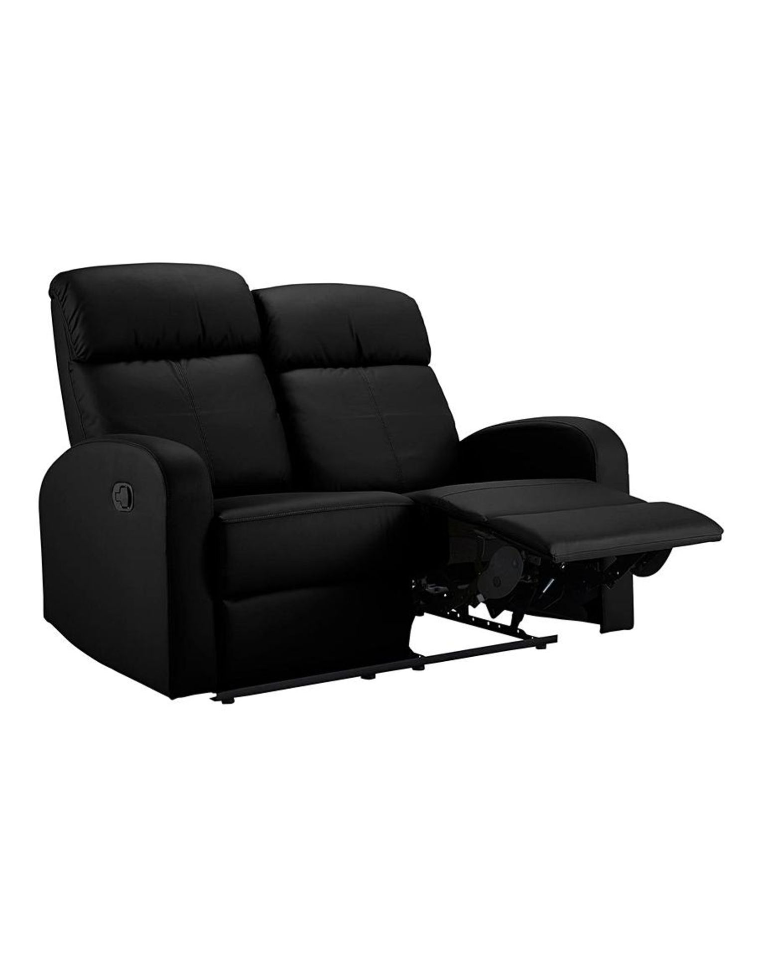 (P) RRP £539. (XO8249/02). Ramsey Faux Leather Recliner 2 Seater Sofa Black. The Ramsey Two Seater - Image 2 of 6