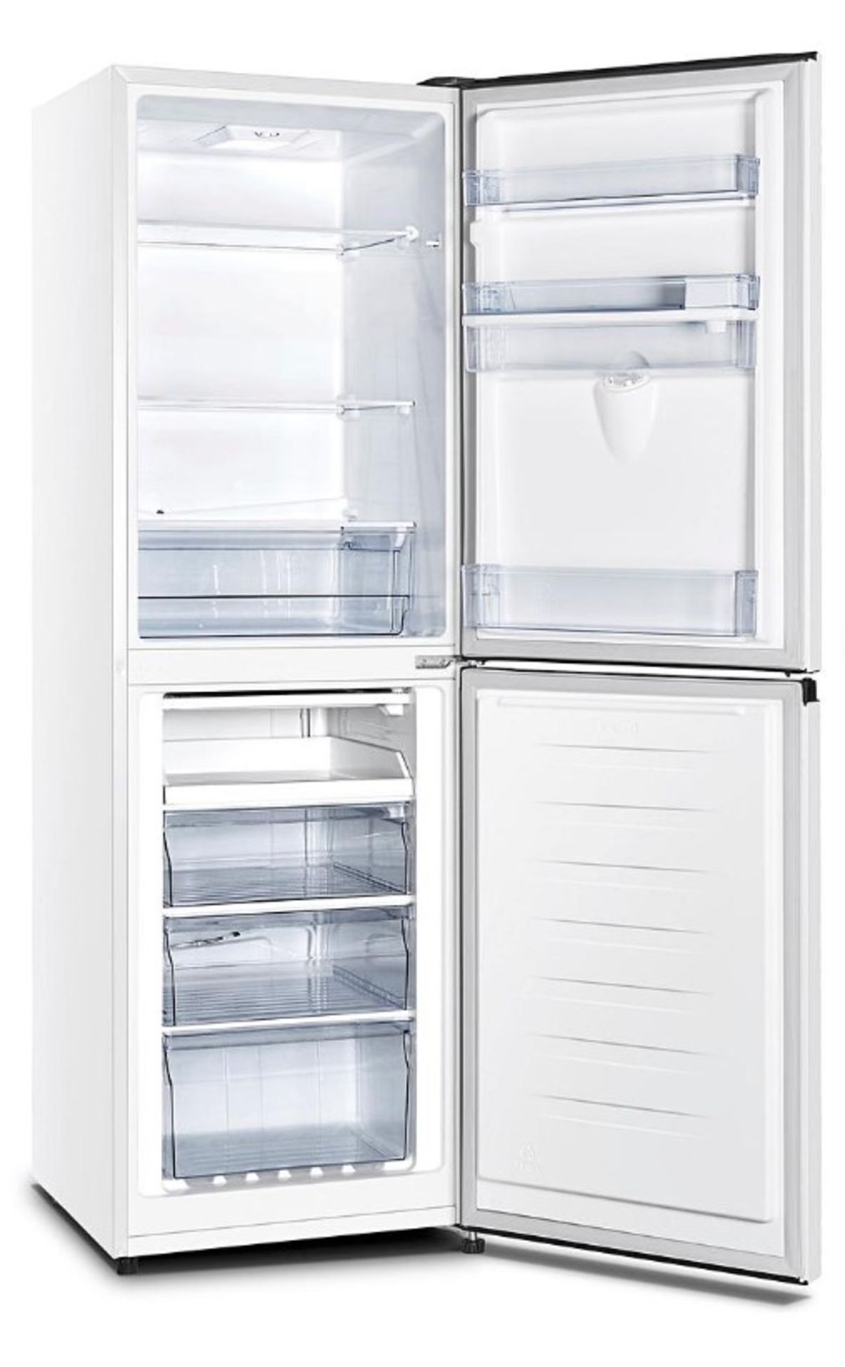 (P) RRP £319. Fridgemaster MC55240MDF Fridge Freezer with Water Dispenser _ White. (SKU: ZV0506/01) - Image 2 of 8