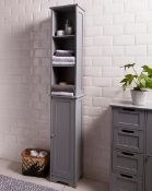 (5C) Lot RRP £128. 2x Items. 1x New England Tall Cupboard Grey (QN9115/02) RRP £79.00. 1x New Engla