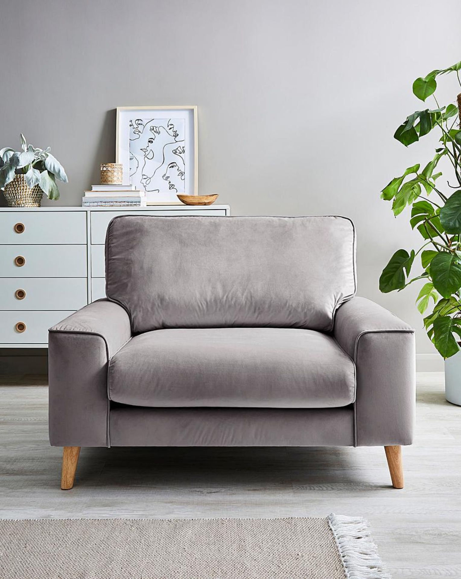 (P) RRP £479. Mallow Loveseat Grey. Discover The Perfect Spot To Curl Up On With The Lush Mallow Lo