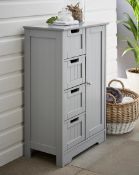 (6M) Lot RRP £177.00. 3x Items. 1x New England Storage Cabinet Grey RRP £89.00 (UM2417/01) (H81.4 x