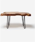 (6M) RRP £119.99. Wood Slice Coffee Table Natural Teak (IX6418/01). (Grade C Stock).