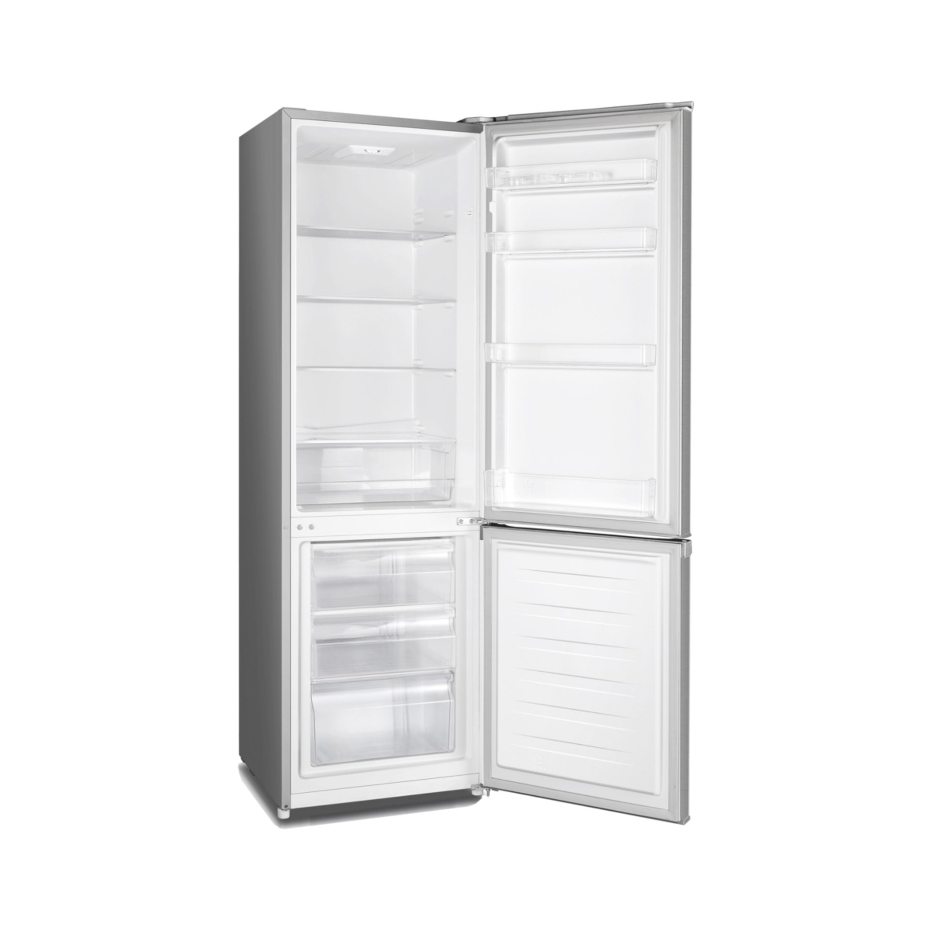 (P) RRP £279. Fridgemaster MC55264AFS Freestanding Fridge Freezer _ Silver. (SKU: ZV045NP). 264 L C - Image 7 of 9