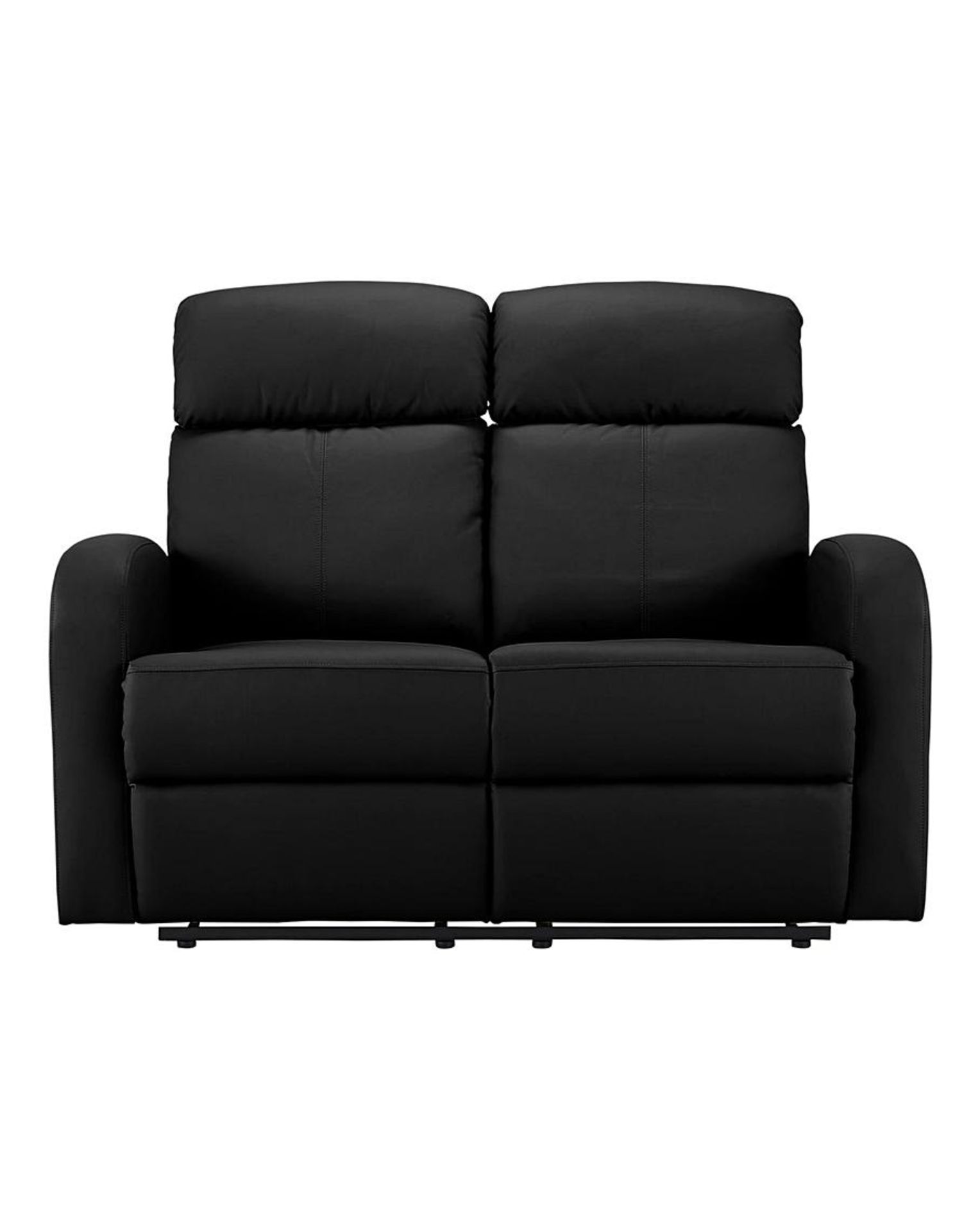 (P) RRP £539. (XO8249/02). Ramsey Faux Leather Recliner 2 Seater Sofa Black. The Ramsey Two Seater