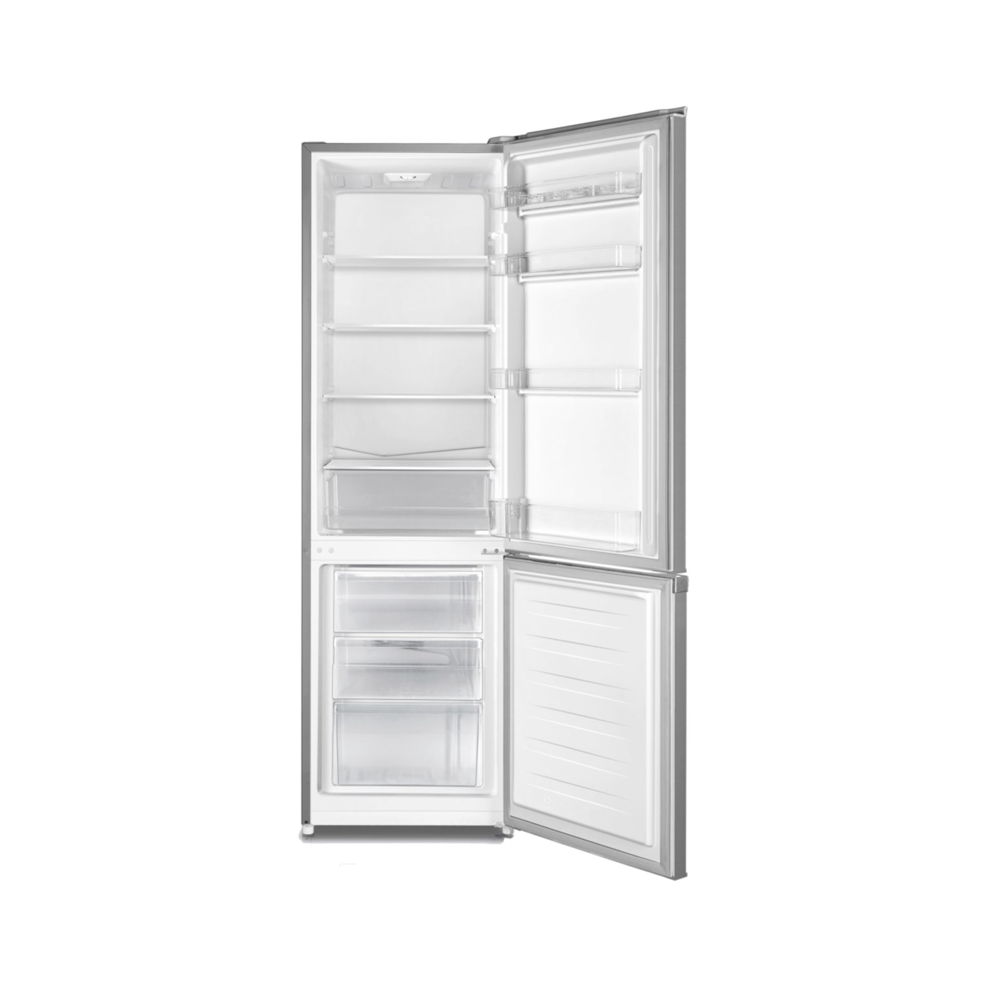 (P) RRP £279. Fridgemaster MC55264AFS Freestanding Fridge Freezer _ Silver. (SKU: ZV045NP). 264 L C - Image 4 of 9