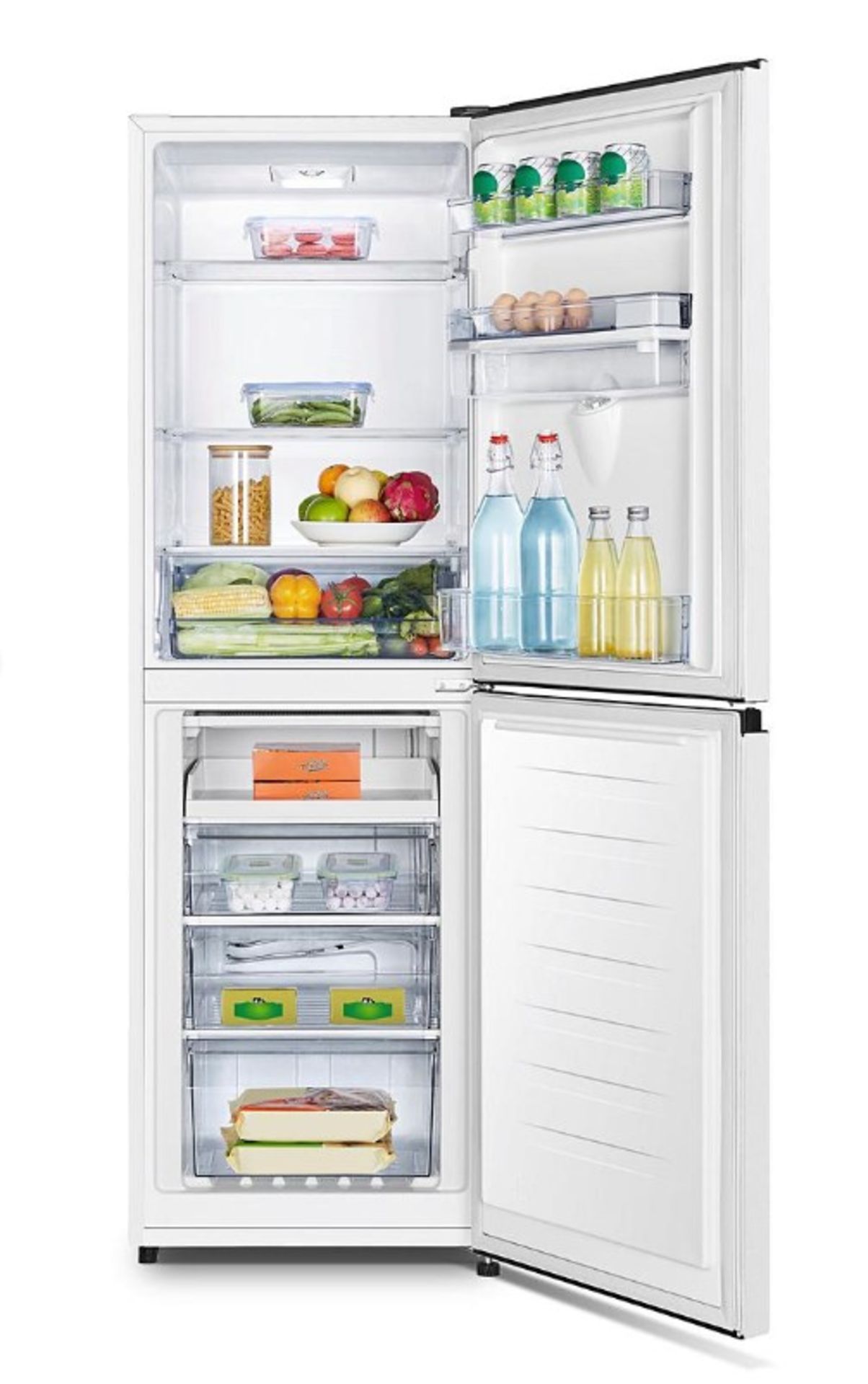(P) RRP £319. Fridgemaster MC55240MDF Fridge Freezer with Water Dispenser _ White. (SKU: ZV0506/01) - Image 4 of 8